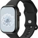 Aegce Silicone Sport Band Compatible with Apple Watch 41mm 40mm 38mm 42mm Women Men, Soft Strap Replacement Wristband for iWatch Ultra SE 3 2 1 Series 11 10 9 8 7 6 5 4, Black S/ M