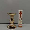 Cirios Pascual Catolico Paschal Candle with Holder Catholic First Communion Baptism Gift Virgen De Guadalupe Cross Prayer Candle Decoration for Catholic First Communion Church Supplies(Novelty Style) Red