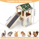 Bienbee Guinea Pig Hideout, Large Wooden Guinea Pig Castle with Stair, Hammock and Mat, Detachable Double-Decker Guinea Pigs House for Bunny Hamster Chinchilla Ferret Rabbit Guinea Pigs Accessories