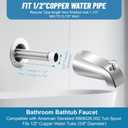 Slip On Tub Spout with Diverter, for 1/2" Copper Pipe, Compatible with Kohler GP85556 Bathtub Faucet, Bathroom Bathtub Tub Faucet Replacement, with 5/32" Hex Wrench (Polished Chrome)