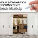 4 Pcs Spring Loaded Bi-Fold Door Top Roller Guide Wheel, Bifold Door Hardware Kit Bifold Repair Kit Doors Replacement Parts for Sliding Closet, Pocket, Accordion, Barn Doors