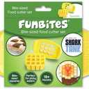 FUNBITES Crustless Sandwich Cutter for Kids Lunch (2-piece set), Uncrustable Sandwich Cutter, Bite-Size Food Cutter for Toddlers, Bento Box Accessories, BPA-FREE Dishwasher Safe, Yellow Squares 1pk