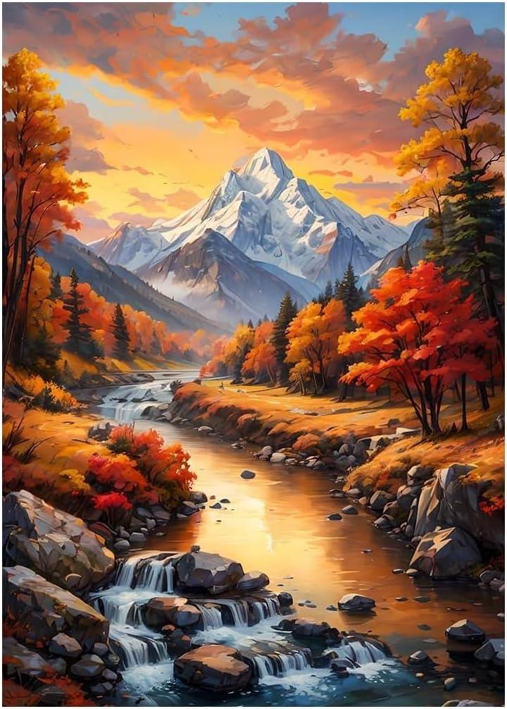 KEUASDV Diamond Painting Kits for Adults, Forest Landscape 5D DIY Diamond Art Kits Full Drill Diamond Dots for Gift Wall Decor and Relaxation Gem Arts 12x16 inch