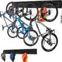 HORUSDY Bike Storage Rack, 6 Bike Racks and 6 Helmets Hooks, Wall Mounted Bike Storage Rack, Max capacity 600lbs