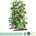 Heavy Duty 2 Pack 50"x17" Adjustable A-Frame Trellis for Climbing Plants Outdoor, Metal Rust-Proof Garden Trellis, Dense Grid Climbing Frame Trellis for Raised Beds, Cucumber, Tomatoes Outdoor