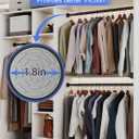 No Drilling Closet Rods for Hanging Clothes, Non Slip Tension Rod with Heavy Duty Clothes Hanging Rod, 17-28 Inches Adjustable Spring Closet Rod for Closet Wardrobe Bathroom Laundry RV, Black