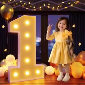 imprsv 3FT Marquee Numbers, Light Up Numbers, Mosaic Numbers for Balloons, Number 1 Balloon Frame, Marquee Light Up Letters,1st Birthday Decorations, First Party Anniversary Decorations