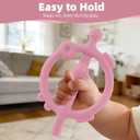 2 x Chuya Baby Teether Ring Baby Toys 3-6 6-12 12-18 Months,Teething Toy Baby Teething Relief Infant Toys Sensory Toys for Babies Soothes Sore Gums Boys Girls Gift (Pink)