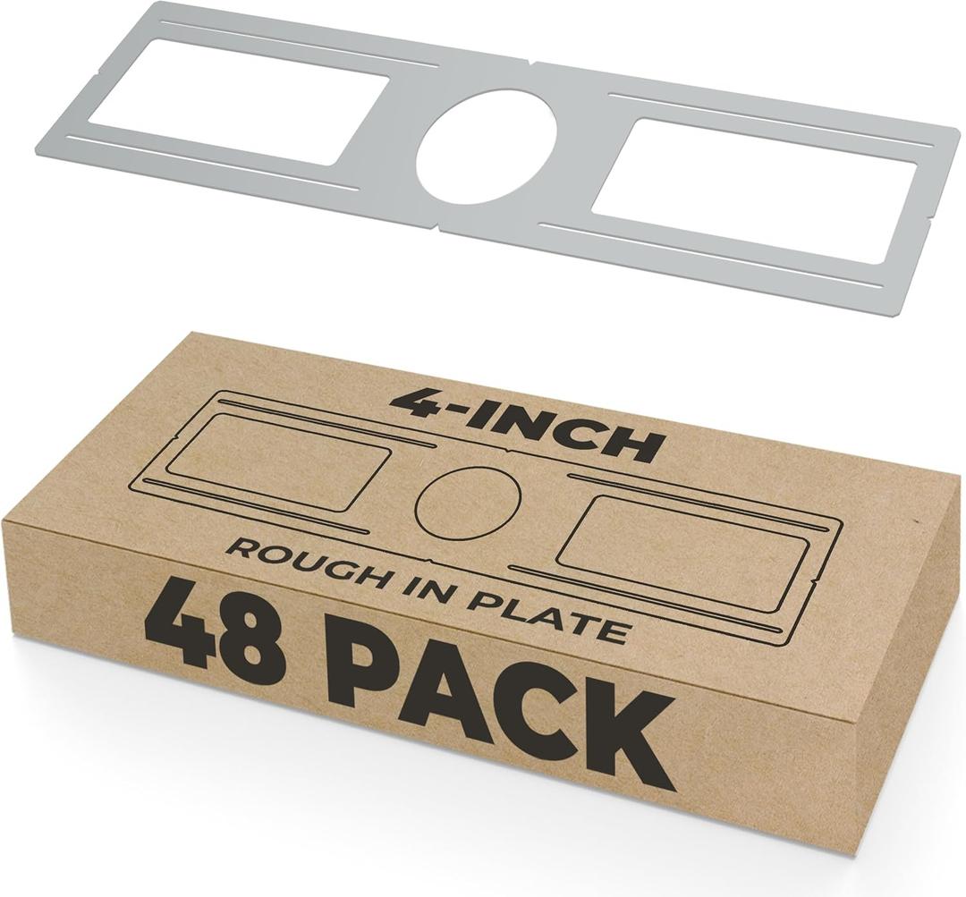 OHLECTRIC 48 Pack Construction Mounting Plate for 4 Inch LED Downlight Slim Steel Rough in Plate/Bracket Made of Galvanized Steel Recessed LED Light Plate -Slim Light Kit Bracket