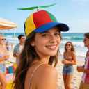 Colorful Helicopter Propeller Baseball Cap - Spinning Propeller Hat for Adults, Adjustable Funny Hat Snapback Cap