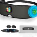 Sleep Mask with Bluetooth Wireless Headphones Music - Ultra - Thin Stereo, Comfortable & Adjustable, Zero Eye Pressure, Ideal for Side Sleepers, Perfect for Sleeping - Black