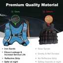 Weighted Vest, 6lb/8lb/12lb/16lb/20lb/25lb/30lb Weight Vest with Reflective Stripe, Weighted Vest for Men Women Workout Equipment for Strength Training, Running, Jogging, Fitness, Weight Loss (Blue with Bag, No Mesh Pocket)