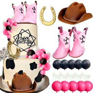 JeVenis Cowgirl Cake Topper Western Cake Decorations Cowgirl Baby Shower Cowboy Hat Birthday Cake Topper Cow Balls Cake Toppers JeVenis Cowgirl Cake Topper Western Cake Decorations Cowgirl Baby Shower Cowboy Hat Birthday Cake Topper Cow Balls Cake Toppers