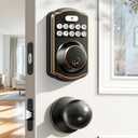 Veise Keyless Entry Door Lock with 2 Knobs, Electronic Backlit Keypad Deadbolt with Handle Set, Auto Lock, One-time Codes, Smart Deadbolt for Front Door, Easy Installation, Oil-Rubbed Bronze