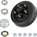 New 10" X 2-1/4" Trailer Brake Drum Kits 5 on 5" Bolt Pattern 1/2" Studs for Utility Boat Trailer 3500lbs Axle