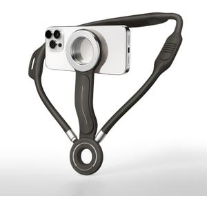 GUBFFON Magnetic Neck Phone Holder for Recording, Neck Mount Phone Holder for POV/Vlog/Video Content Creator/Ktichen, Hands Free Around Neck Mount for iPhone 17 16 15 14 13 12 Android Cell Phones