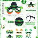 St. Patrick's Day Party Favors Hat Accessories Set for Adults Green Leprechauns Felt Hats Shamrocks Sunglasses (Green)