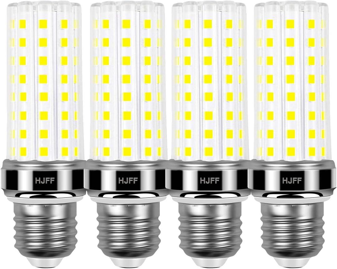 HJFF 4pcs LED Light Bulb 200w Equivalent 2500 Lumen 6000K Cool Daylight White 20W E26/E27 Base Non-dimmable Ceiling Fan Led Light Bulb for Home Garage Warehouse Indoor Outdoor Led Corn Bulb (Yellow)