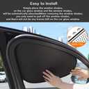 3 x Car Window Shades, Electrostatic Adsorption Car Window Covers, Complete Blackout, UV Blocking, Suitable for Daily Travel, Family, Camping, Black