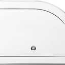 Brabantia Roll Top Bread Box | Large | Brilliant Steel | Metal Front Opening Bread Store for Kitchen Countertop | Partly Flat Top for Extra Storage, Magnet Closing Lid | Fits 2 Loaves, Large