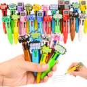 LiYiQ 25 Pcs Video Game Colorful Multicolor Pen in One Cartoon Cute Fun 4-in-1 Cute Pens Bulk Kawaii Game Handle Level Up Games Console Shape Cool Ballpoint Pens for Kids Fun Gifts