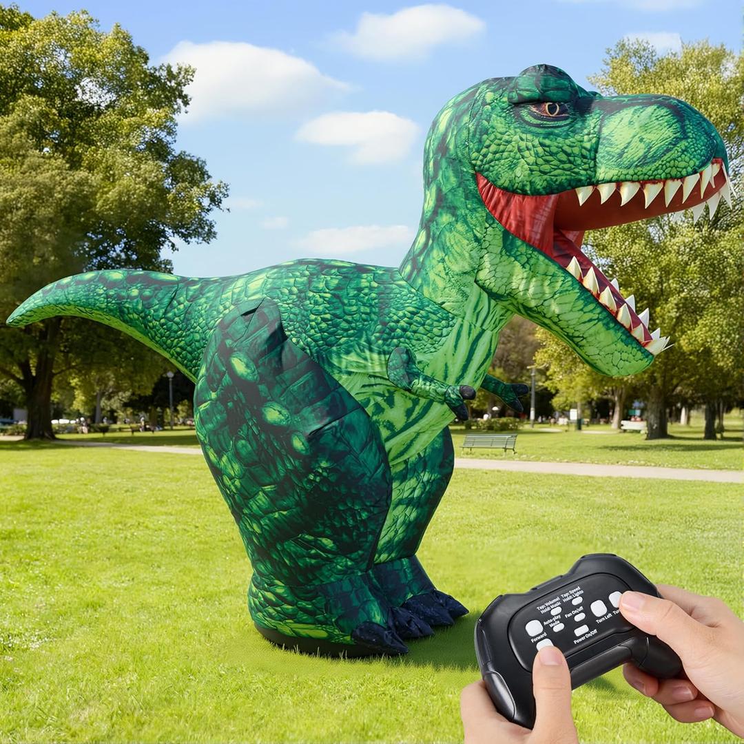 JOYIN Remote Control Inflatable Dinosaur Toy, 2.4GHz Toy with 360 Rotation& Walking, Forward & Backward, Rechargeable Electric Outside Toys for Kids Boys Age 6-12 Birthday Gifts