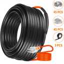 160FT Heating Cable for Metal and Plastic Home Pipes, Energy-efficient, Heat Tape for Water Pipes, Pipe Freeze Protection, Keeps Water Flowing at -40, 120V, 5W/FT