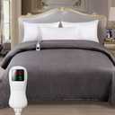 Heated Blanket Electric Blanket Full Size, Super Soft Cozy Upgraded Flannel Heating Blanket with 9 Heating Levels & 1-9 Hours Auto Off, Fast Heat & Overheat Protection, 72" x 84", Charcoal Gray