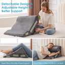 MEGCXIT 3PCS Bed Wedge Pillow for Headboard, Adjustable Wedge Pillow for Sleep Apnea, 23 Wide Triangle Pillow Wedge Set for After Surgery, Acid Reflux Relief, Snoring, Neck&Back Support, Grey