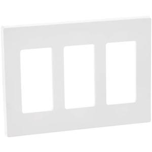 Pack Of 2 Leviton 3-Gang Decora Plus Wallplate Screwless Snap-On Mount, 80311-SW, White