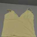SUUKSESS Women Sexy Deep V Neck Sleeveless Fitted Basic Tops Y2K Tank Top Cami (Medium, Butter Yellow)