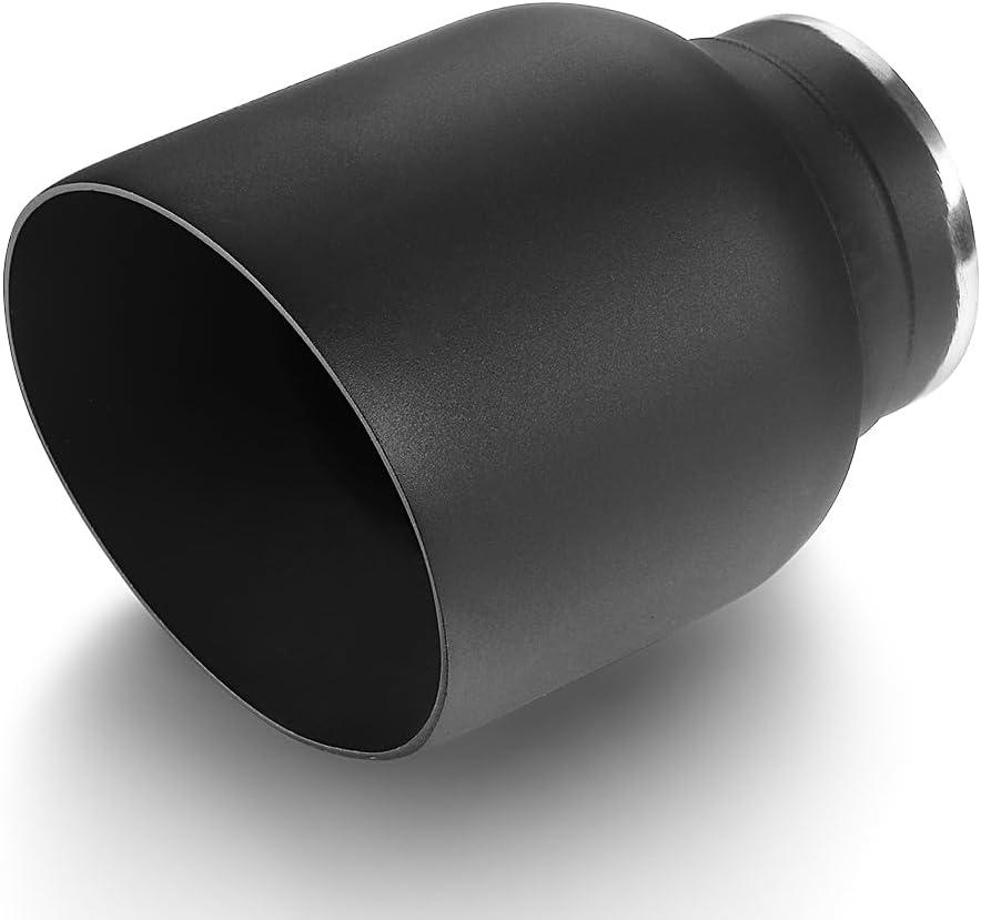 LCGP 2.5" to 4" Diesel Black Exhaust Tip, 5" Overall Length, Double Wall Design