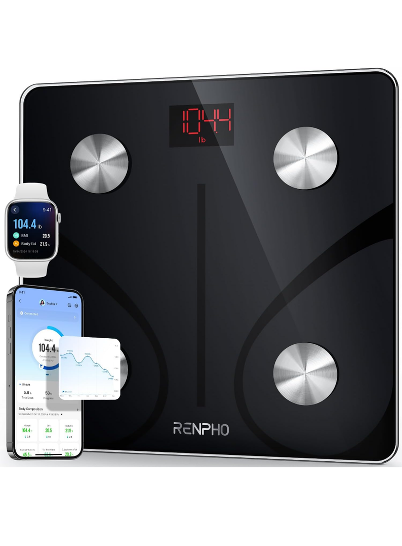 RENPHO Smart Scale for Body Weight, FSA HSA Eligible, Digital Bathroom Scale BMI Weighing Bluetooth Body Fat Scale, Body Composition Monitor Health Analyzer with Smartphone App, 400 lbs - Elis 1