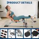 Multifunctional Ab Machine, Adjustable Sit Up Bench, Core Workout Bench for Abdominal Training, Foldable Home Gym Fitness Equipment with Ergonomic Back Support, Full Body Exercise