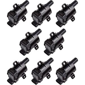 MAS Set of 8 Round Ignition Coils Pack Compatible with Chevy GMC Silverado 1500 2500 Tahoe Suburban Express Sierra Savana Yukon XL Escalade V8 Replacement For D585 C1251 19005218 UF262
