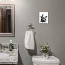 Funny Bathroom Decor Wall Art, Cute Raccoon Toilet Paper Roll Canvas Wall Decor, Humor Farmhouse Animal Wall Art, Black and White Wall Art Decor, Modern Wrapped Canvas Prints Ready to Hang 8"x10" (Ph-005)