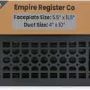 Empire Register Co, Steel Floor Register - 4x10 inch, Honeycomb Design, Textured Black Finish, Heavy Duty Walkable Steel Floor Vents, Metal Damper Attached Air Vents for Home Floor only