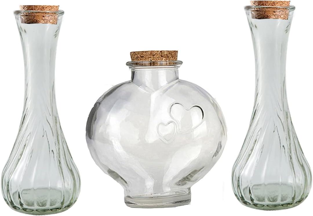 CHENGXINWENHUA Unity Sand Ceremony Set for Wedding Handmade Decorative Jars (No Sand)