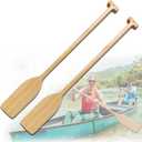 2 Pcs Oar Canoe Paddle 4 Feet Wooden Boat Paddle, Ergonomic Grip,Pine Wood Paddle Oars for Kayak Water Sport DIY Home Decoration