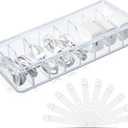 Tatuo 1 Pcs Cable Organizer Box with Wire Ties, Plastic Cord Storage Box with Lid, Electronics Organizer for Home Office Desk Organizers and Accessories (Clear)