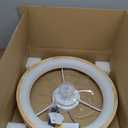 24'' Ceiling Fan with Light Fandelier Flush Mount Low Profile Wood Ceiling Fan with Dimmable LED Light 3 Color 6 Speeds