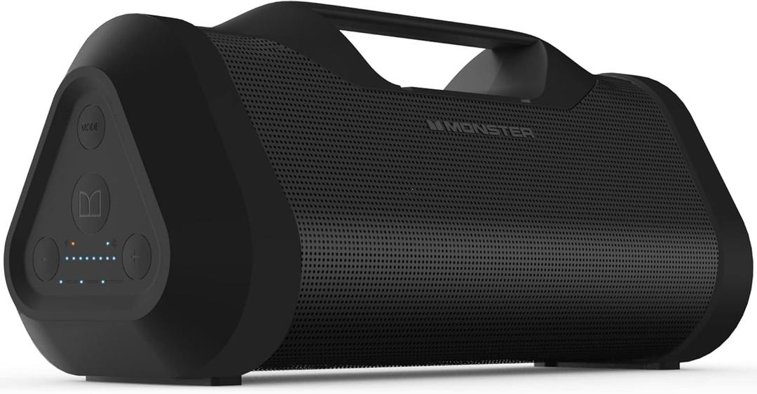 Monster Blaster 3.0 Portable Speaker, 120W Wireless Bluetooth, IPX5 Rechargeable Waterproof with USB Charge Out & Aux Input (Black)