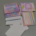 Geyee 480 Sheets Cute Kawaii Note Pads Fun Memo Pads for Office School Supplies Watercolor Sticky Notes 12 Styles