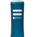 FITLY Soft Flask - Shrink As You Drink Soft Water Bottle for Hydration Pack - Folding Water Bottle Ideal for Running, Hiking, Cycling, Climbing & Rigorous Activity (10 Ounces, Petrol Blue)