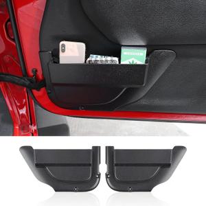 JeCar Front Door Storage Boxes Door Net Replacement Interior Accessories for Jeep Wrangler JK JKU 2011-2018
