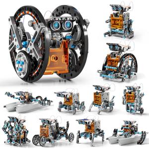 STEM Toys for Ages 8-13, Solar Powered Kits Toys Robotics for Kids Ages 8-12, Educational Building Science Experiment Kit, Boys Gifts for Kids 8 9 10 11 12 13 Years Learning Projects, (Gray)