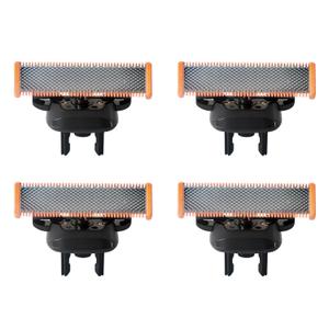 4-Pack Replacement Blades & 3 Guide Combs(1/3/5mm), Compatible with All Philips Norelco OneBlade Handles (QP14xxQP19xxQP25xxQP26xxQP27xxQP28xxQP65xxQP66xx) (Orange)