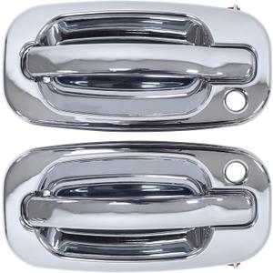 MOTOKU Chrome Pair Front Exterior Door Handles for Chevy GMC Cadillac Silverado Suburban Avalanche Sierra Yukon 1500 2500 3500 HD Classic Tahoe Escalade 1999-2007 Left Driver and Right Passenger Side