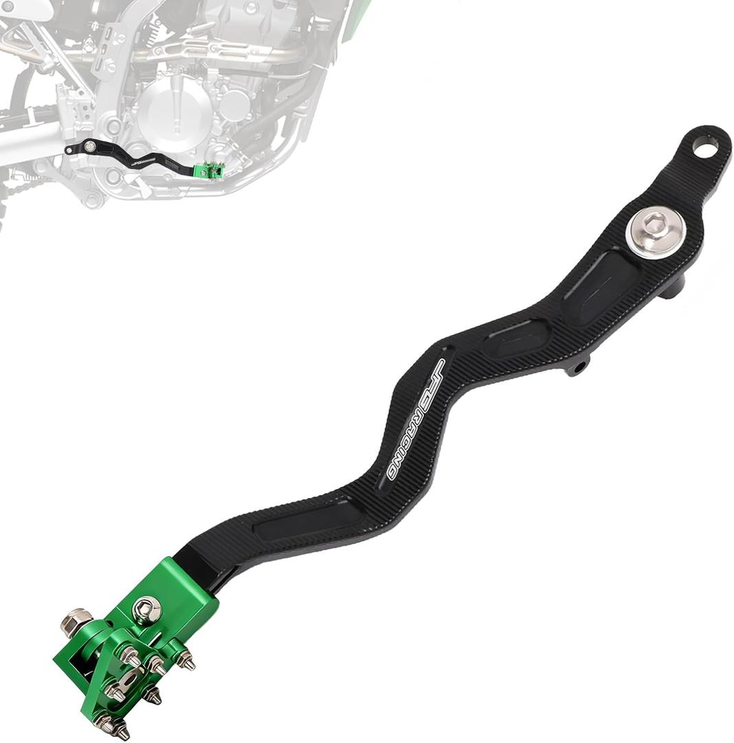 JFG RACING Folding Motorcycle Brake Lever,CNC Rear Brake Foot Pedal Lever for KLX300 2021-2024/KLX300R 2020-2024/KLX250 D-Tracker 2001-2020/KLX300SM 2021-2024 Green