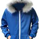 YJCOS Blue Jacket Hoodie Pullover Sweatshirts Coat Halloween Unisex Adult Sport Top Outwear, S